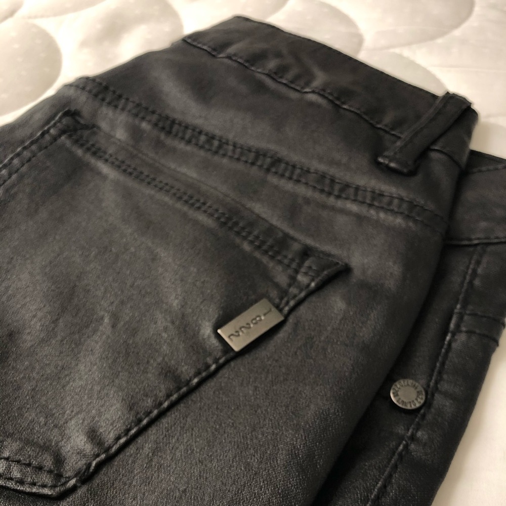 Faux black leather pants